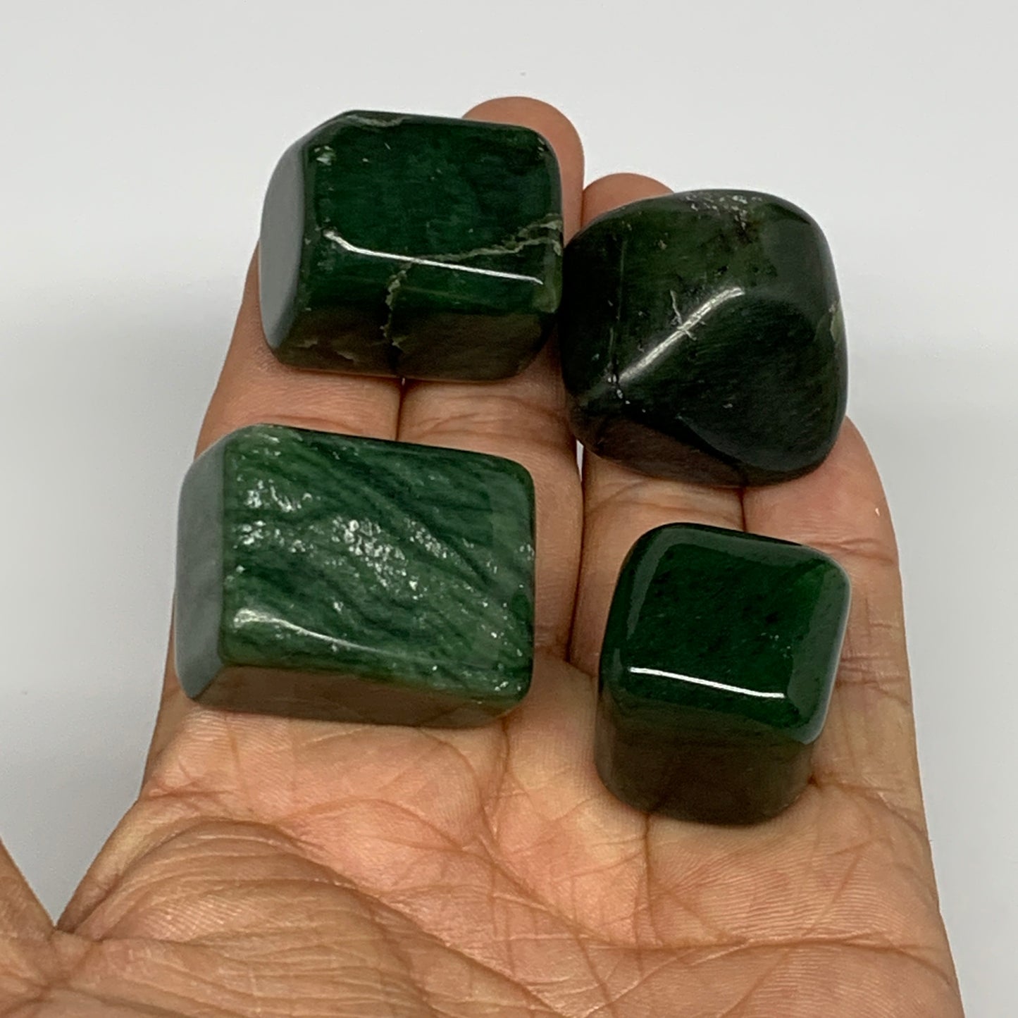 130.2g, 0.9"-1.3", 4pcs, Natural Nephrite Jade Tumbled Stone @Afghanistan,B26878