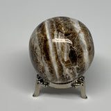 143g, 1.9" (47mm), Chocolate/Gray Onyx Sphere Ball Gemstone @Morocco, B18839