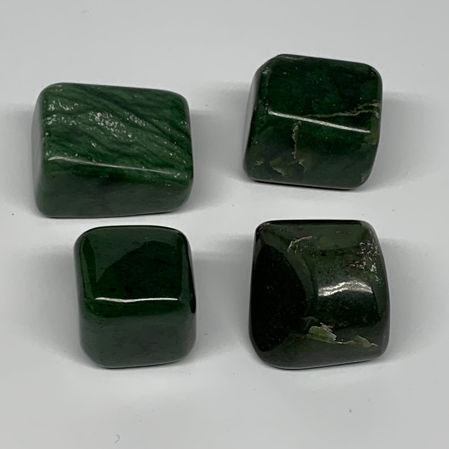 130.2g, 0.9"-1.3", 4pcs, Natural Nephrite Jade Tumbled Stone @Afghanistan,B26878