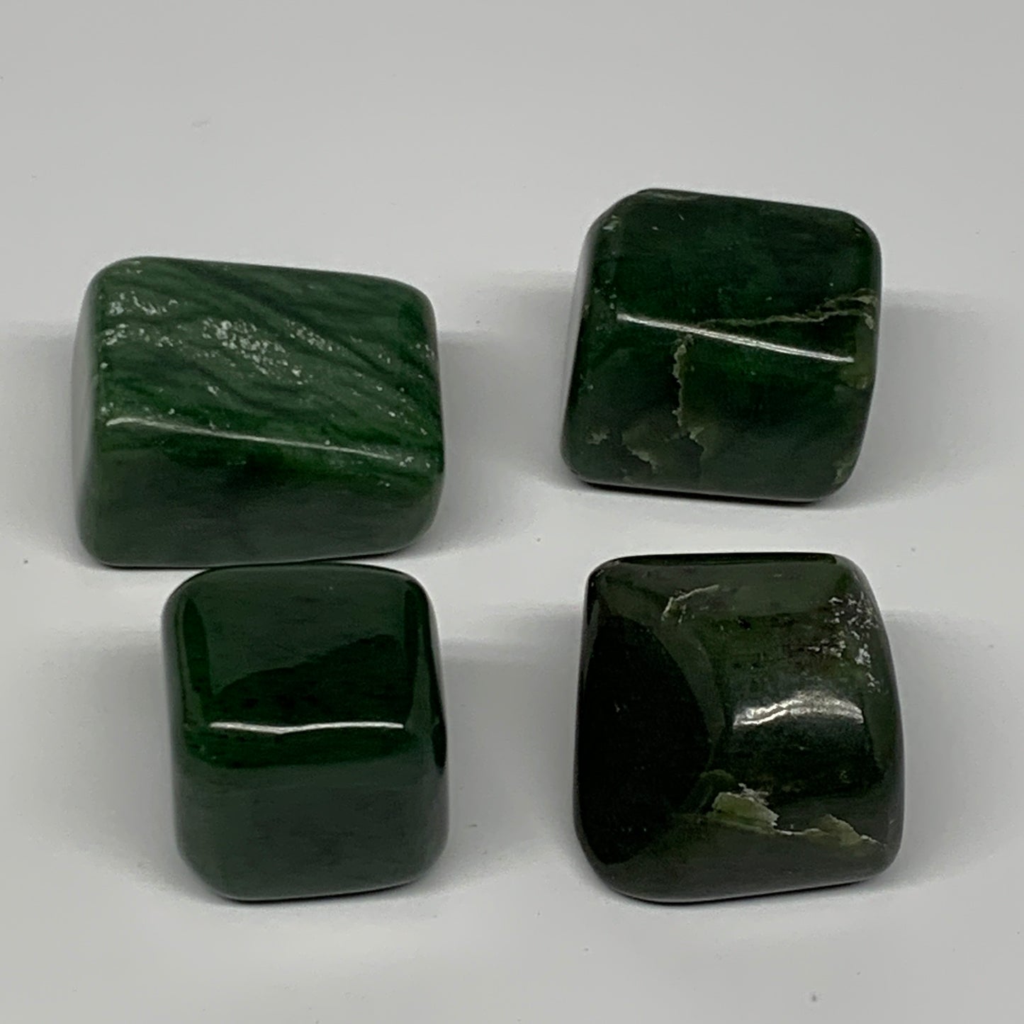 130.2g, 0.9"-1.3", 4pcs, Natural Nephrite Jade Tumbled Stone @Afghanistan,B26878