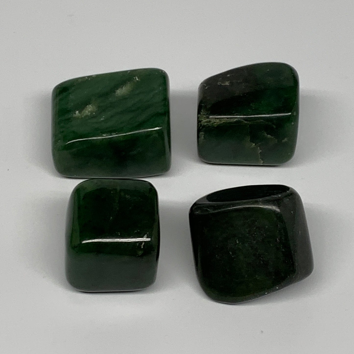 130.2g, 0.9"-1.3", 4pcs, Natural Nephrite Jade Tumbled Stone @Afghanistan,B26878
