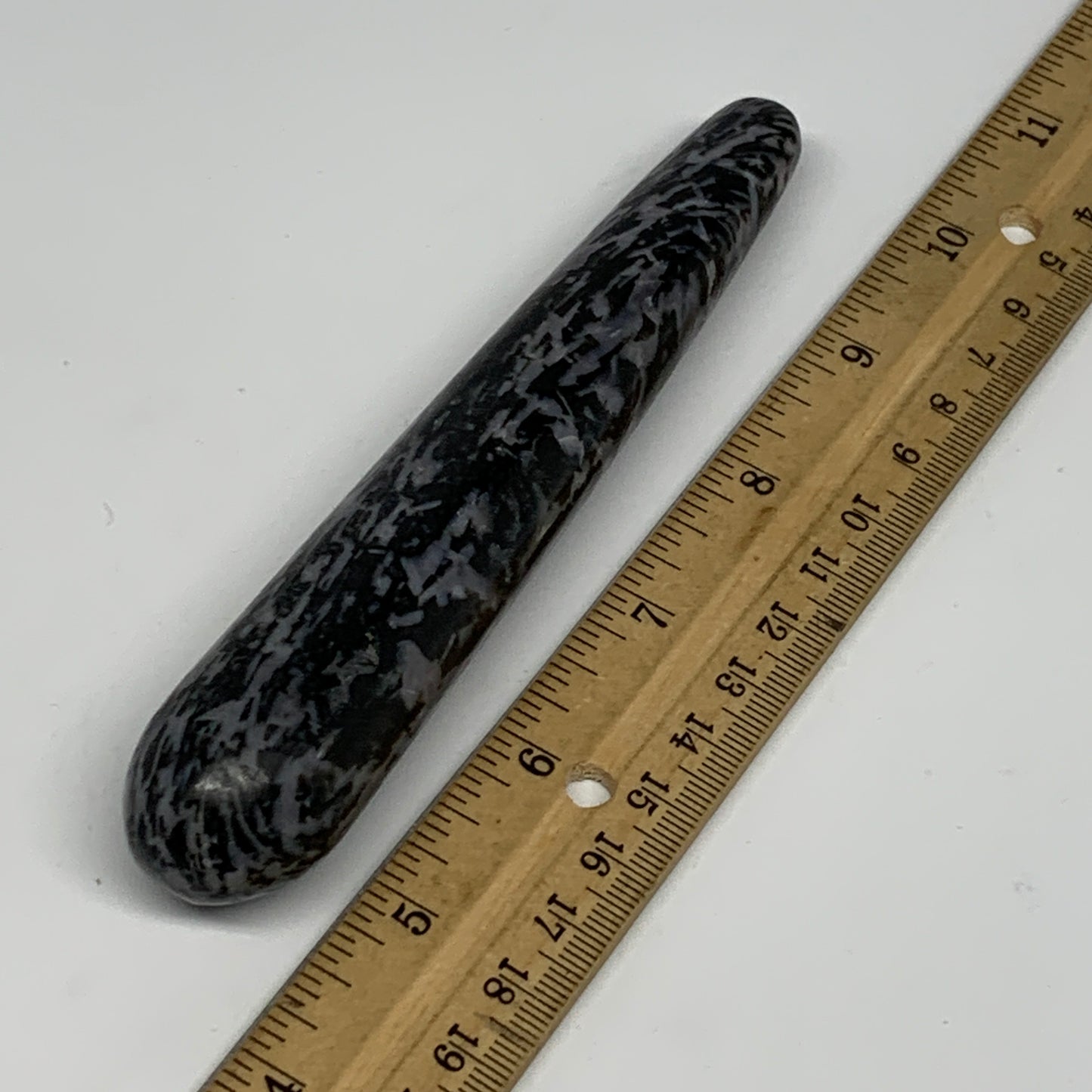 138.3g,5.5"x1" Indigo Gabro Merlinite Stick, Wand,Home Decor,Collectible,B18076