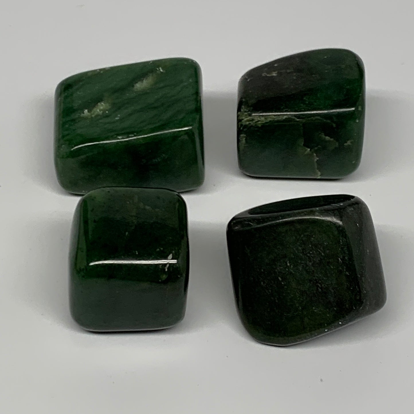 130.2g, 0.9"-1.3", 4pcs, Natural Nephrite Jade Tumbled Stone @Afghanistan,B26878