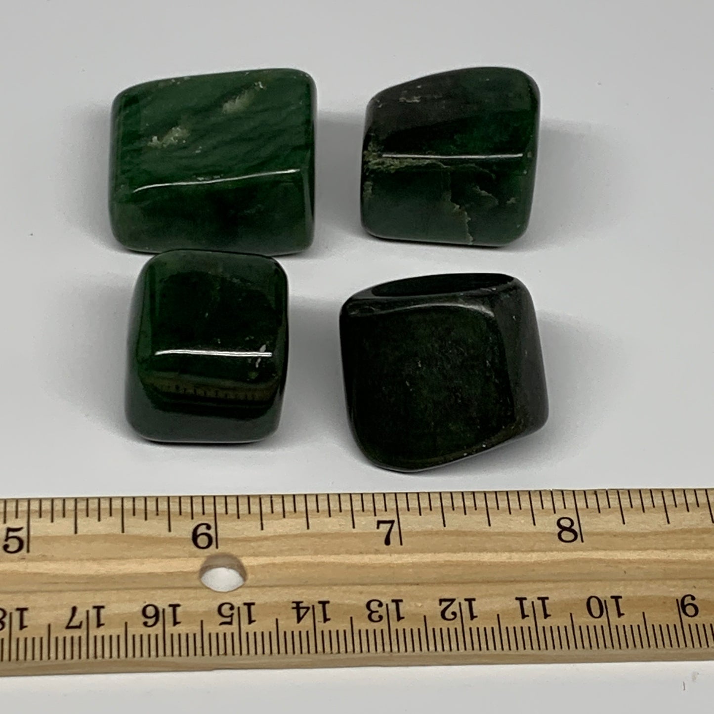 130.2g, 0.9"-1.3", 4pcs, Natural Nephrite Jade Tumbled Stone @Afghanistan,B26878