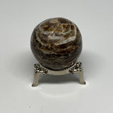 75g, 1.5" (38mm), Chocolate/Gray Onyx Sphere Ball Gemstone @Morocco, B18840