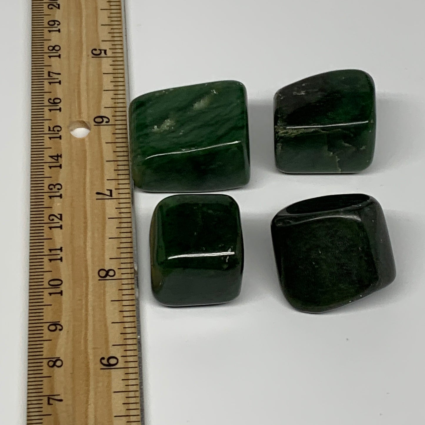 130.2g, 0.9"-1.3", 4pcs, Natural Nephrite Jade Tumbled Stone @Afghanistan,B26878