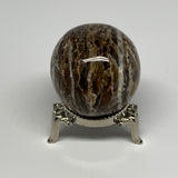 75g, 1.5" (38mm), Chocolate/Gray Onyx Sphere Ball Gemstone @Morocco, B18840