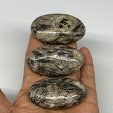 158g, 2.2"-2.3" 3pcs, Natural Jungle Jasper Palm-Stone @Pakistan,B25234