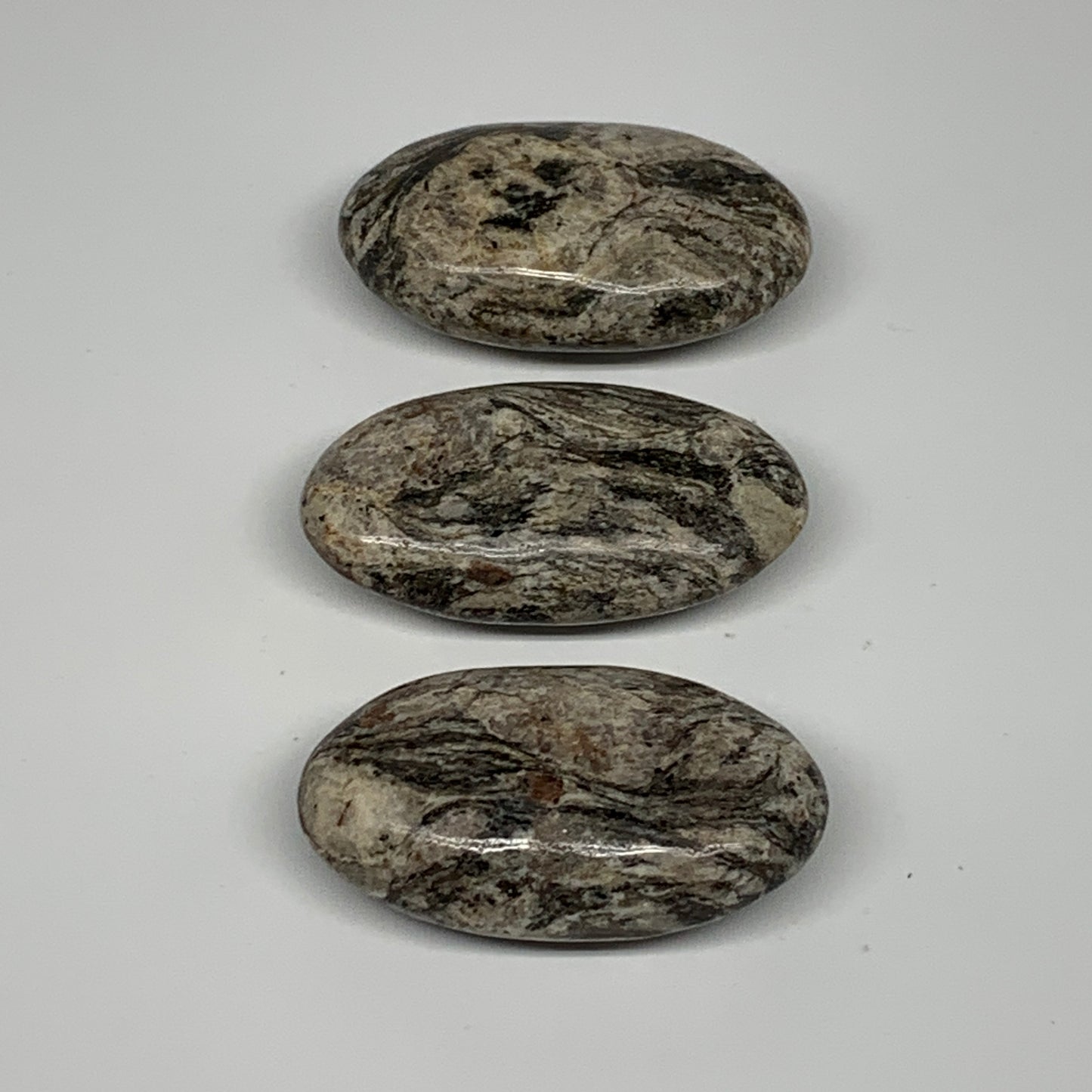 158g, 2.2"-2.3" 3pcs, Natural Jungle Jasper Palm-Stone @Pakistan,B25234