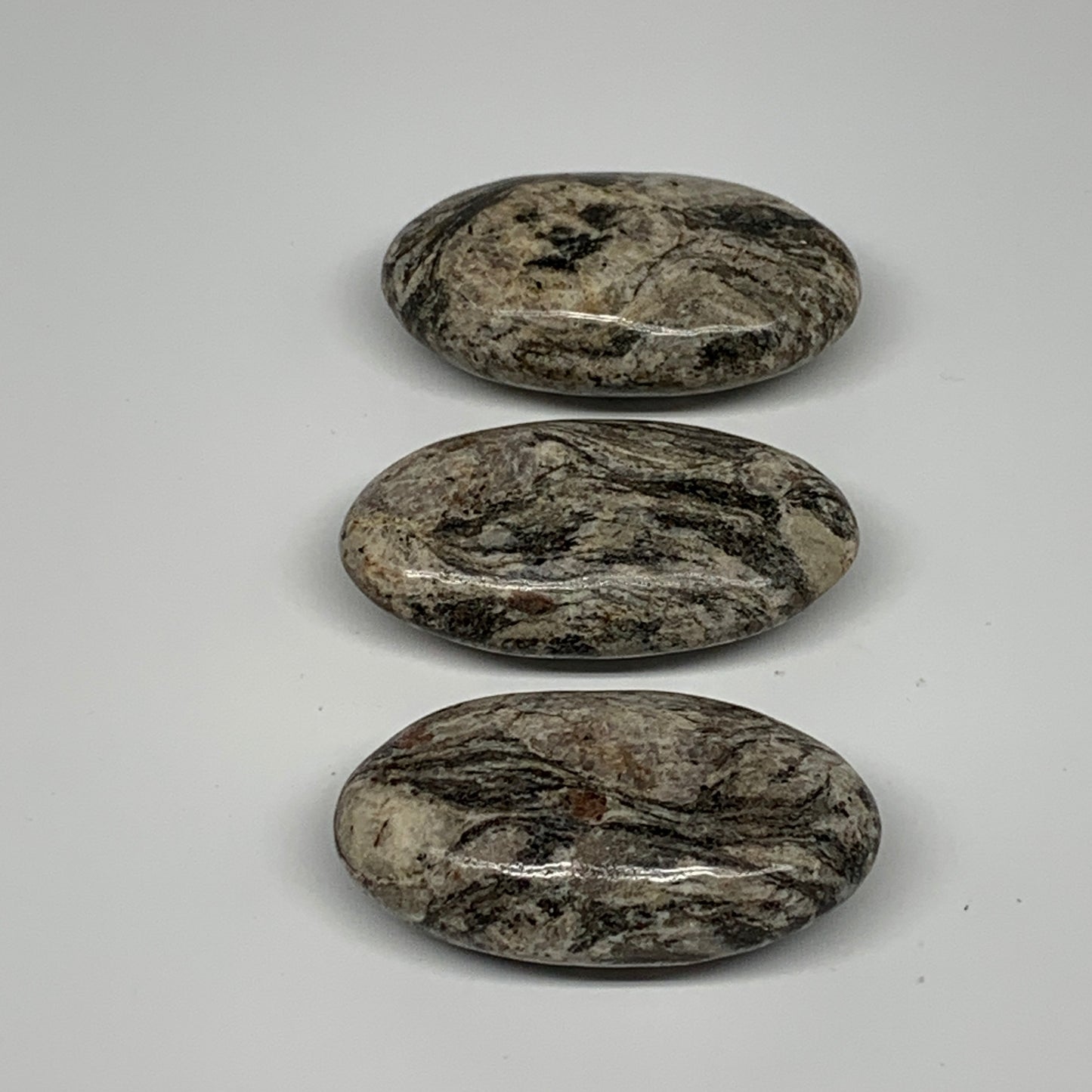 158g, 2.2"-2.3" 3pcs, Natural Jungle Jasper Palm-Stone @Pakistan,B25234