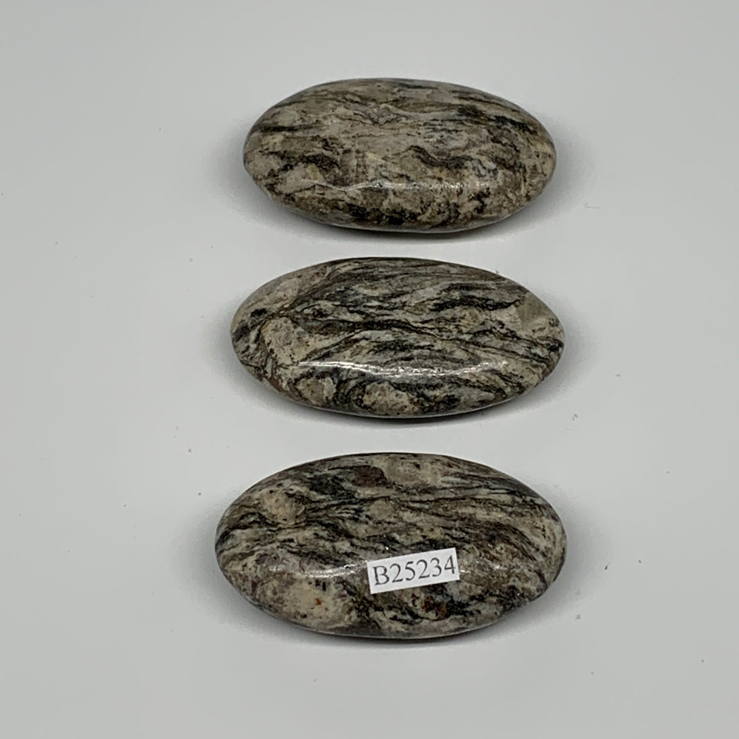 158g, 2.2"-2.3" 3pcs, Natural Jungle Jasper Palm-Stone @Pakistan,B25234