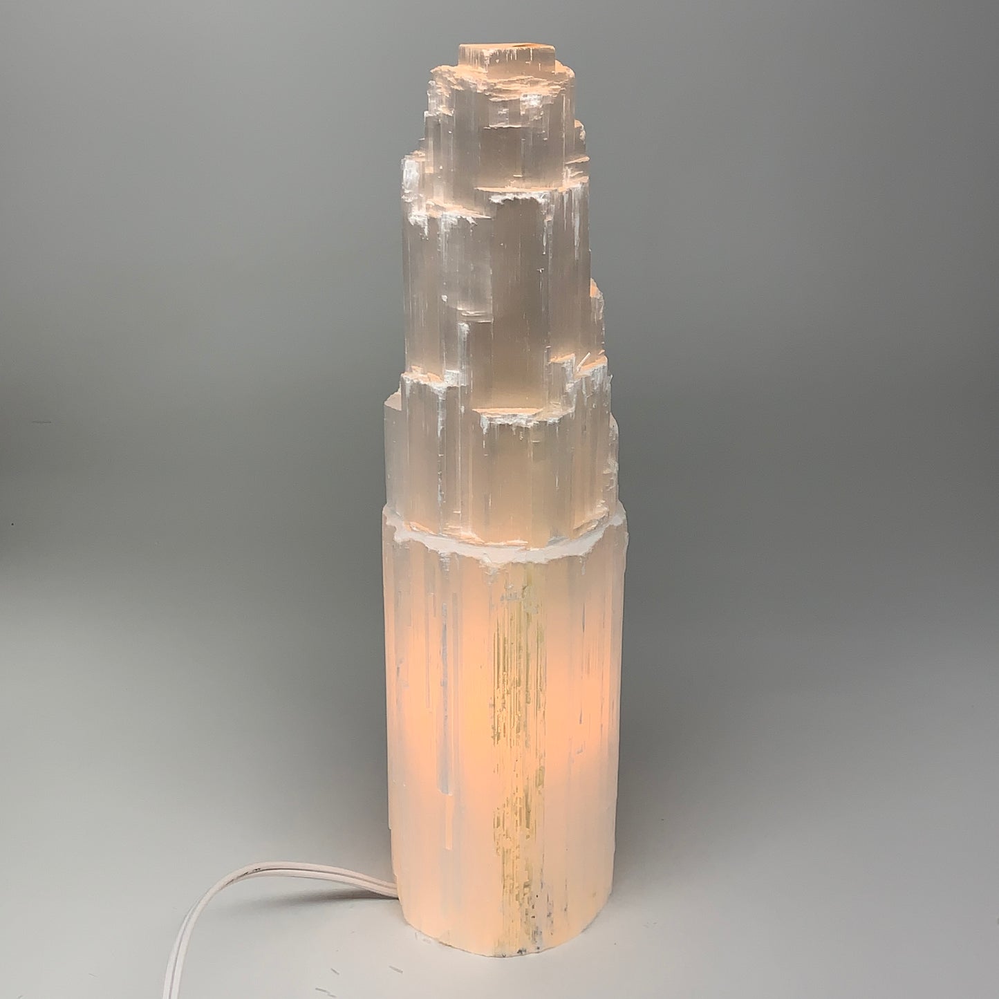 5.83 lb,12"x3.3" White Selenite (Satin Spar) Rough Lamp W/Chord @Morocco,B12383