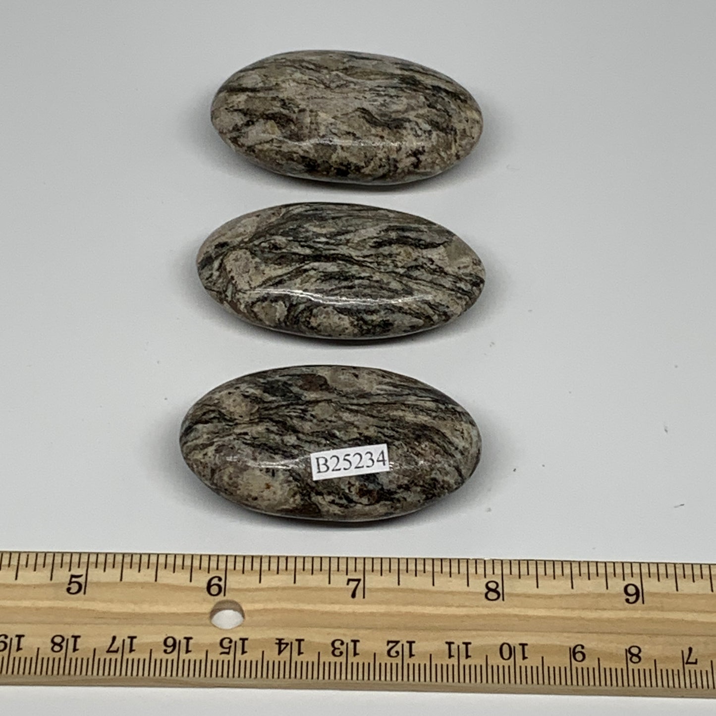 158g, 2.2"-2.3" 3pcs, Natural Jungle Jasper Palm-Stone @Pakistan,B25234