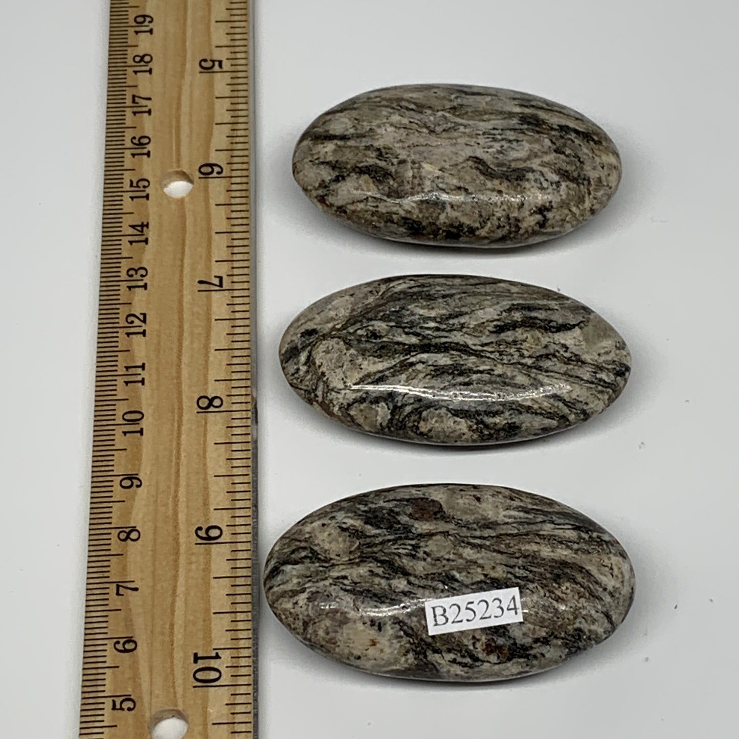 158g, 2.2"-2.3" 3pcs, Natural Jungle Jasper Palm-Stone @Pakistan,B25234