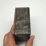 548g Square Shape Orthoceras Fossil Ammonite Brown Jewelry Box @Morocco, FJ50 - watangem.com