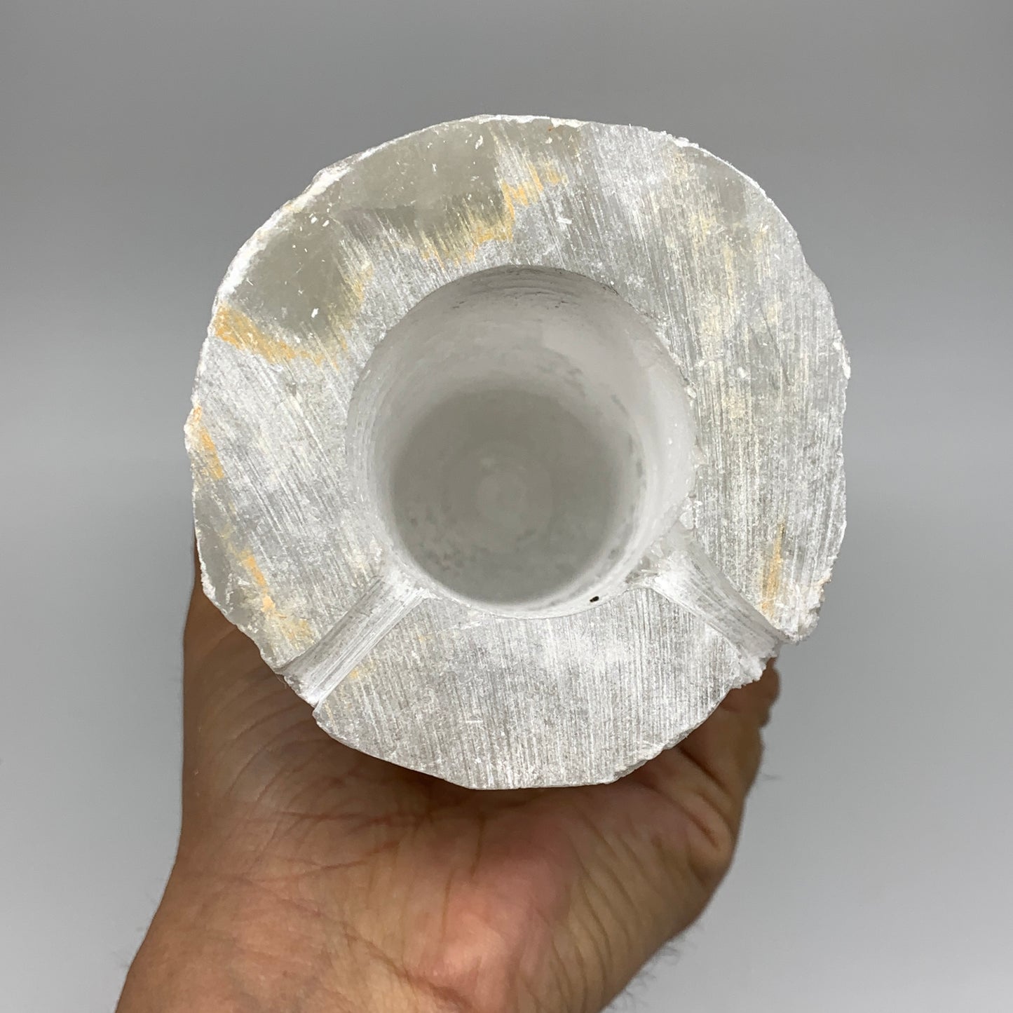 5.83 lb,12"x3.3" White Selenite (Satin Spar) Rough Lamp W/Chord @Morocco,B12383