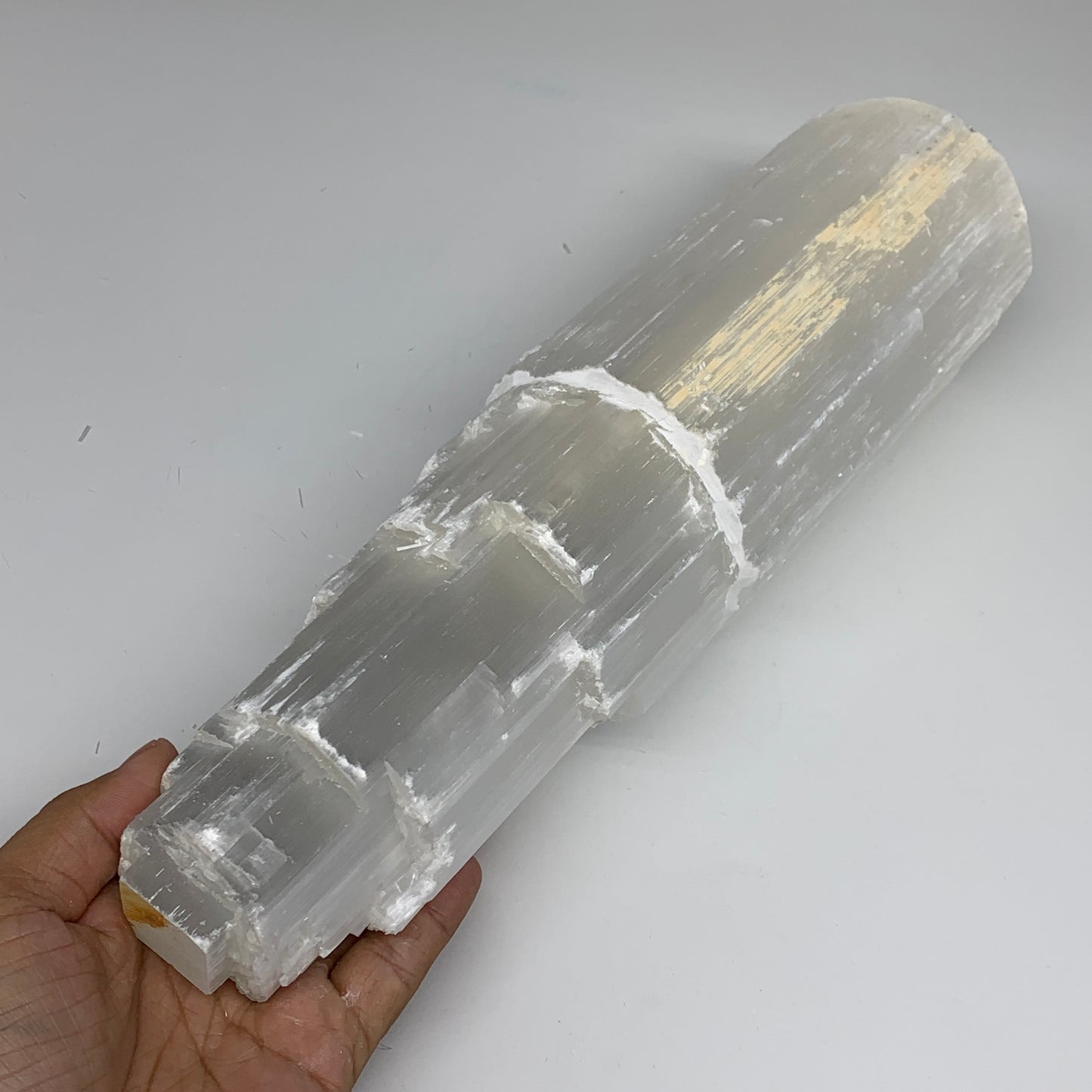 5.83 lb,12"x3.3" White Selenite (Satin Spar) Rough Lamp W/Chord @Morocco,B12383