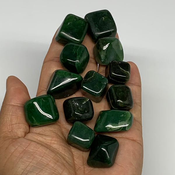 142.6g, 0.6"-1.1", 13pcs, Natural Nephrite Jade Tumbled Stone @Afghanistan,B2688