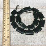 124.2g,25mm-32mm,16 Beads,Natural Serpentine Rectangle Beads Strand, 20", BN195