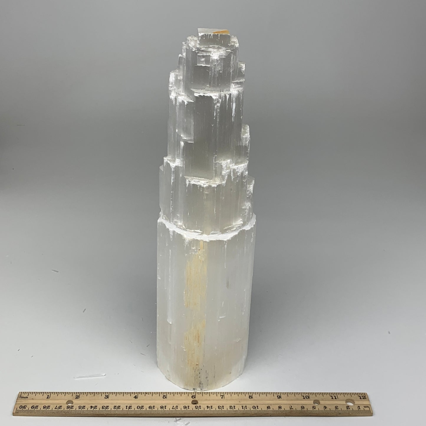 5.83 lb,12"x3.3" White Selenite (Satin Spar) Rough Lamp W/Chord @Morocco,B12383