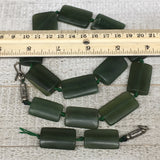 108.5g,26mm-32mm,16 Beads,Natural Serpentine Rectangle Beads Strand, 16", BN196