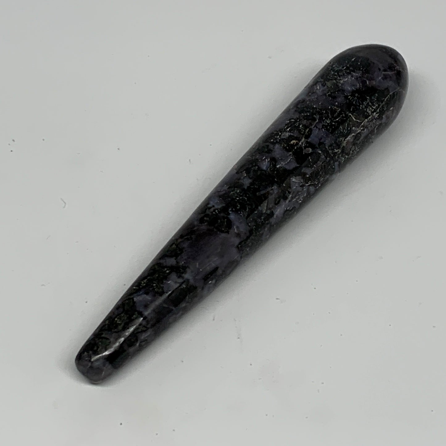 130.8g,5.4"x1" Indigo Gabro Merlinite Stick, Wand,Home Decor,Collectible,B18079