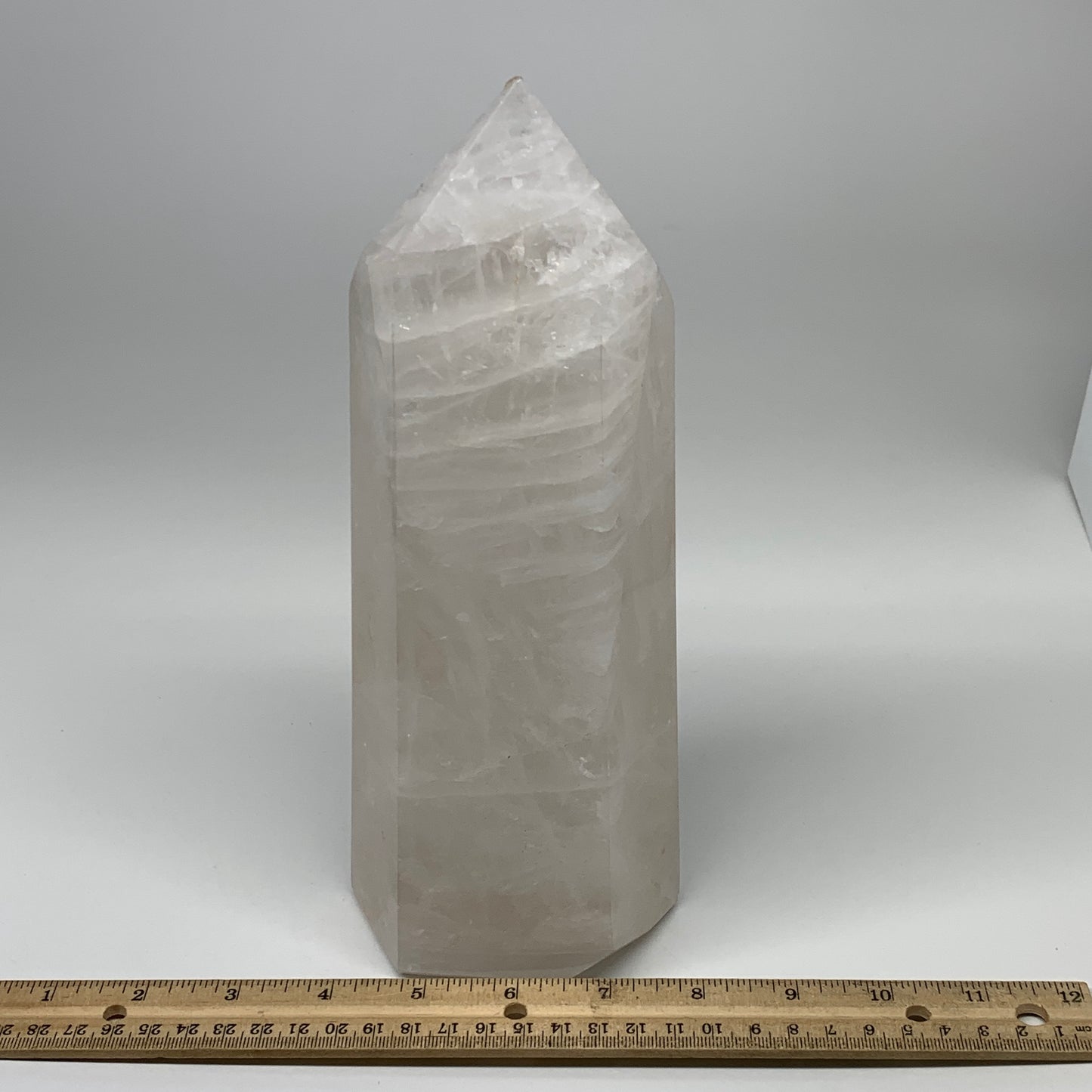 2728g,9.75"x3.8"x2.9" Natural Quartz Crystal Tower Point Obelisk @Madagascar,B62