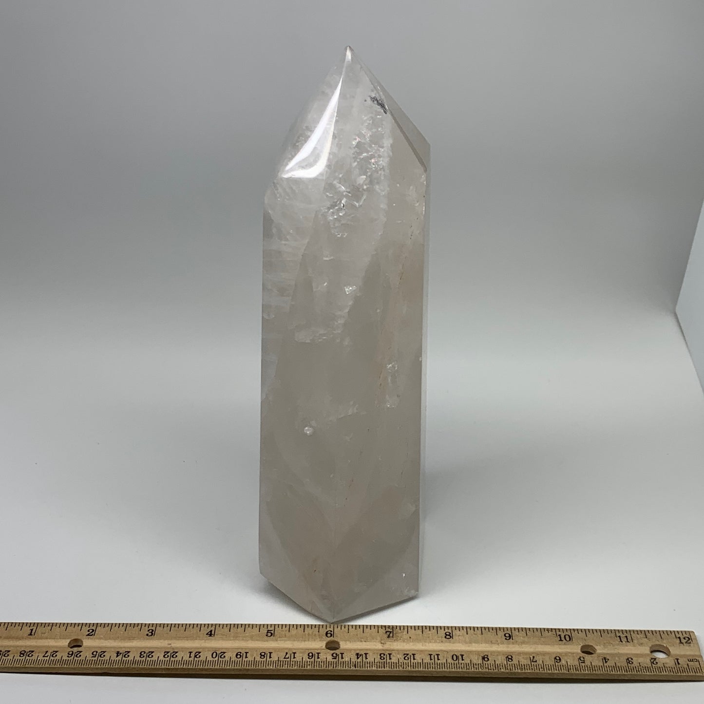 2728g,9.75"x3.8"x2.9" Natural Quartz Crystal Tower Point Obelisk @Madagascar,B62