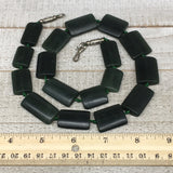 125.1g,22mm-30mm,17 Beads,Natural Serpentine Rectangle Beads Strand, 20", BN199