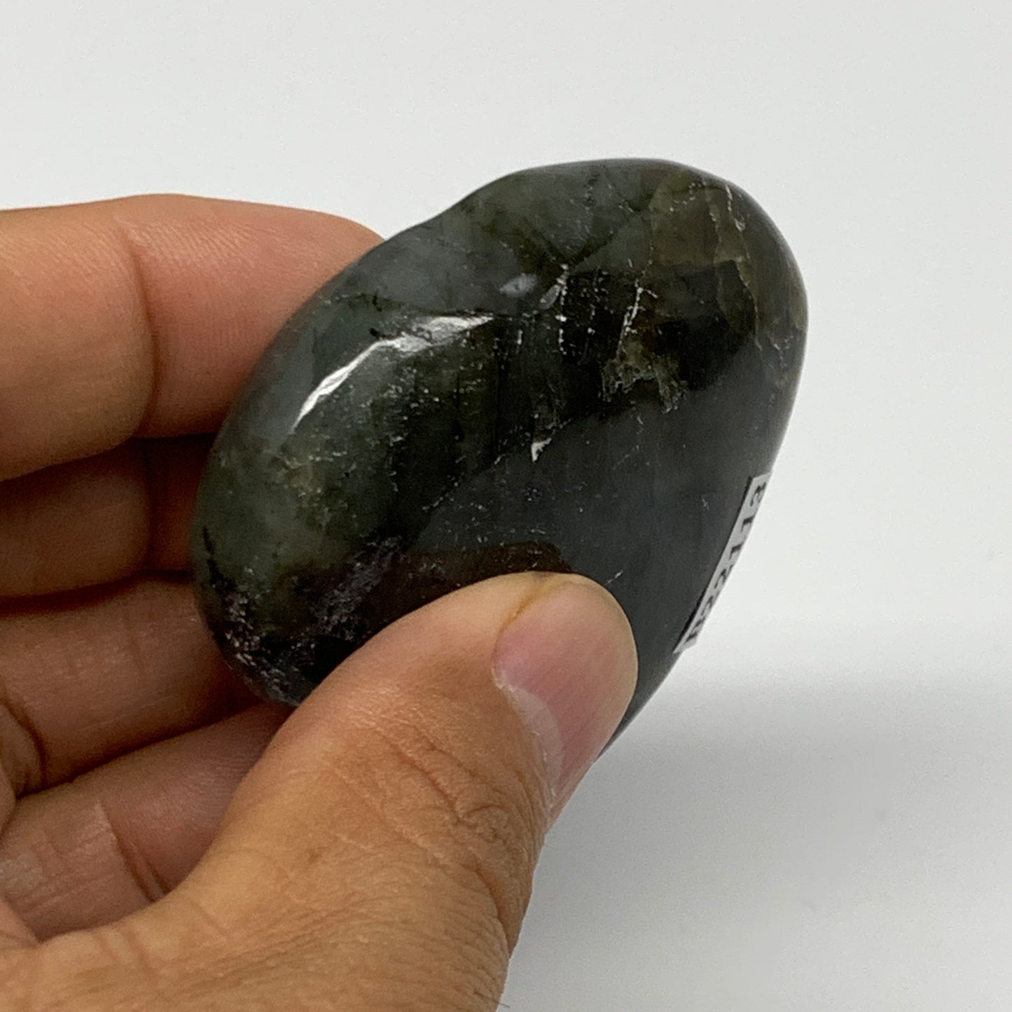 71.8g,1.9"x2"x0.8" Natural Labradorite Heart Small Polished Healing Crystal, B22