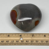 235.5g, 2.7"x2.8"x1.6" Polychrome Jasper Heart Polished Healing Crystal, B2618