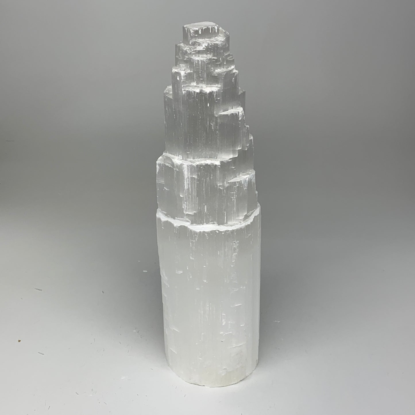 7 lb,12"x3.5" White Selenite (Satin Spar) Rough Lamp W/Chord @Morocco,B12386