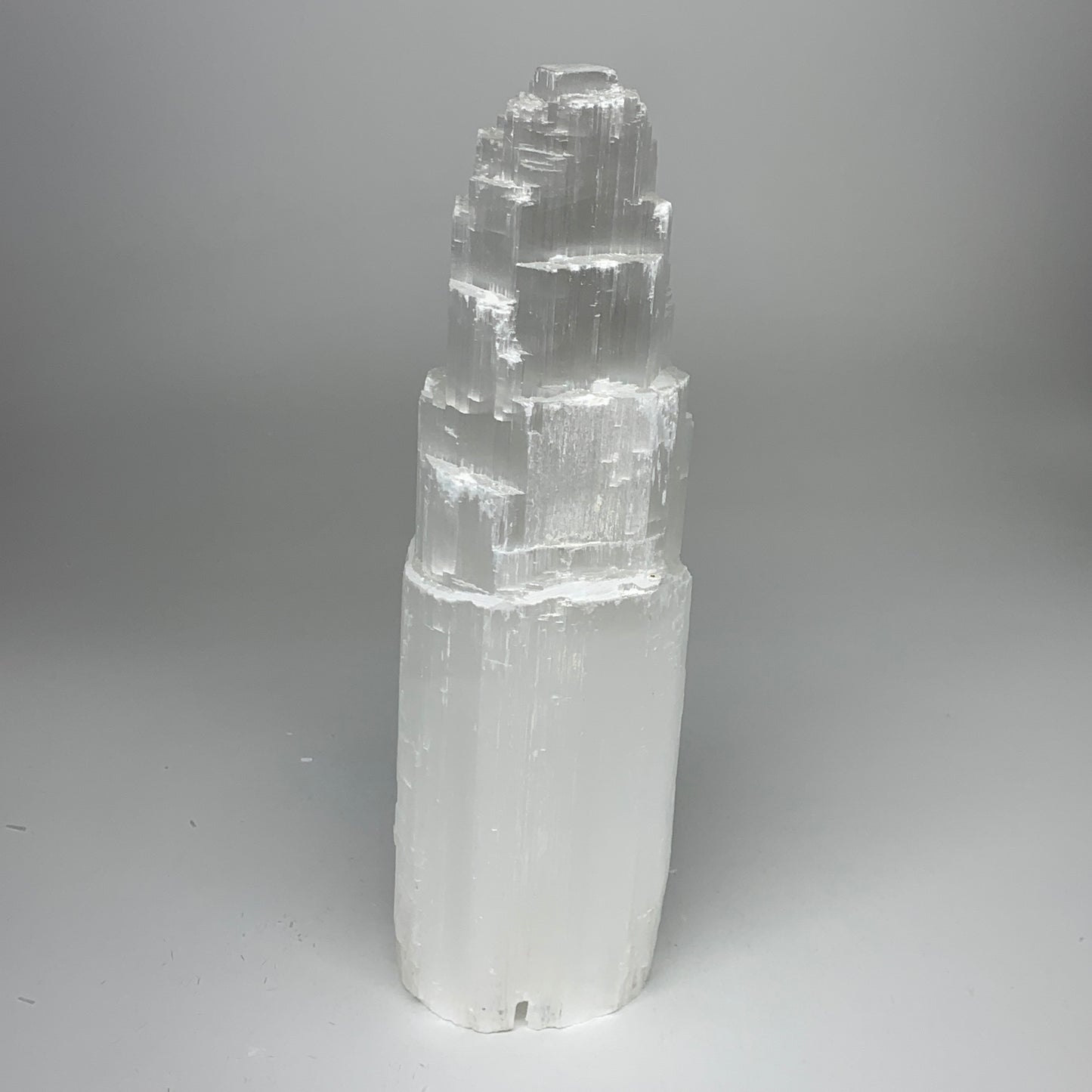 7 lb,12"x3.5" White Selenite (Satin Spar) Rough Lamp W/Chord @Morocco,B12386