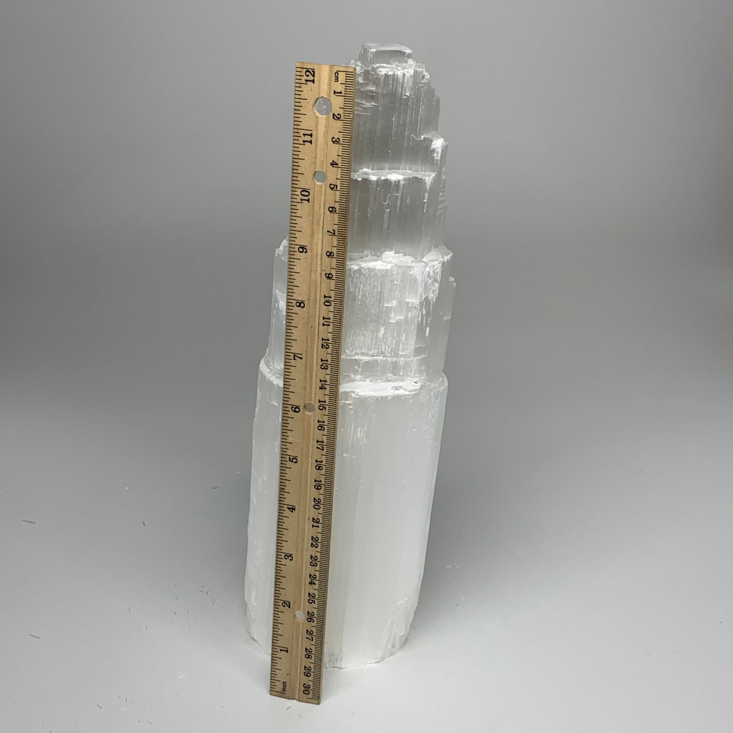 7 lb,12"x3.5" White Selenite (Satin Spar) Rough Lamp W/Chord @Morocco,B12386