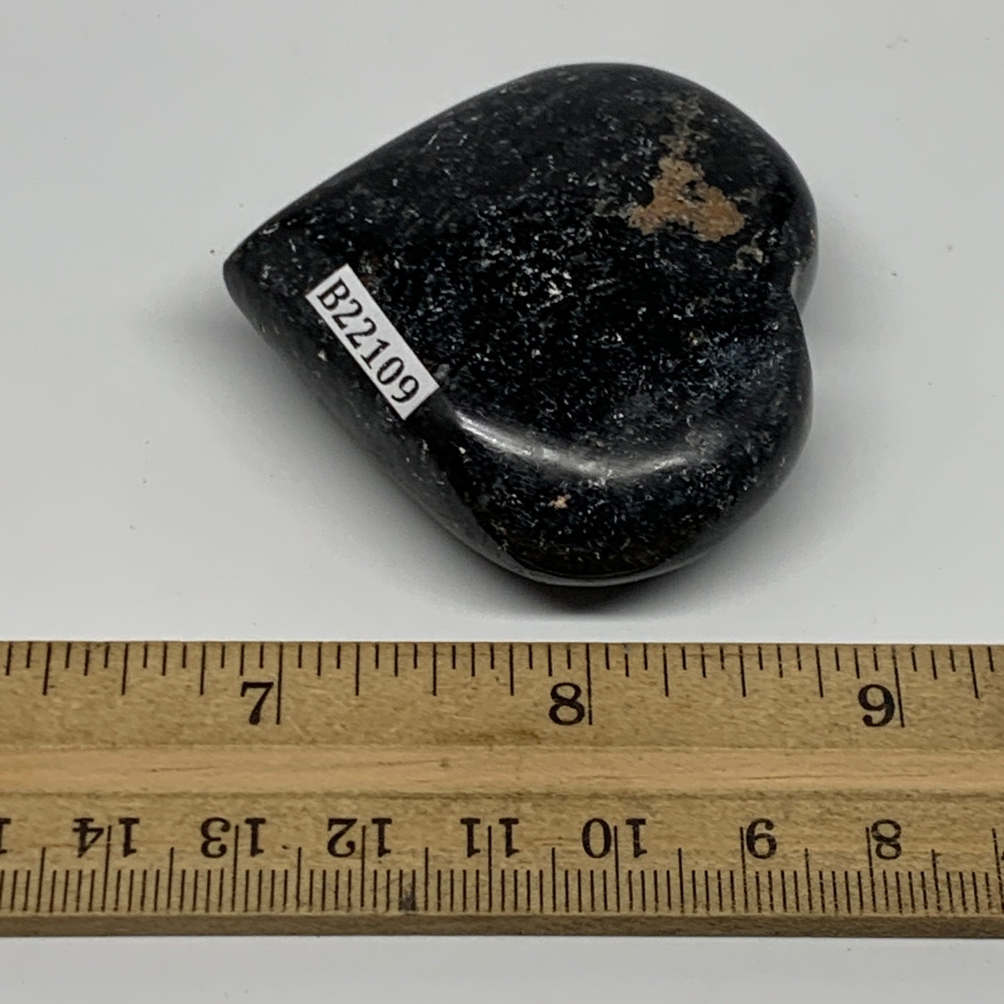 87.7g, 2.1"x2.2"x0.8", Natural Labradorite Heart Small Polished Crystal, B22109