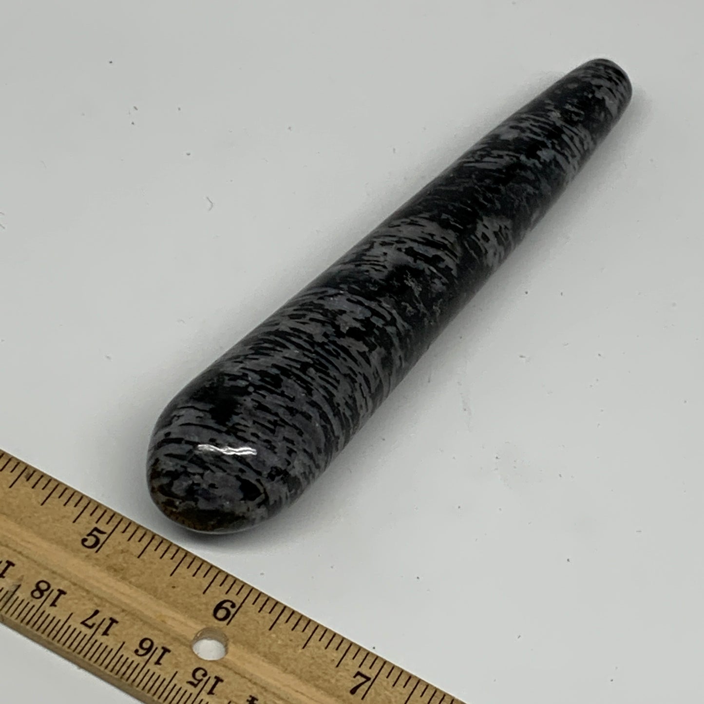 141.9g,5.5"x1.1" Indigo Gabro Merlinite Stick, Wand,Home Decor,Collectible,B1808