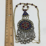 Kuchi Necklace Afghan Tribal Fashion Colorful Glass ATS Necktie Necklace, KN403