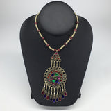 Kuchi Necklace Afghan Tribal Fashion Colorful Glass ATS Necktie Necklace, KN402