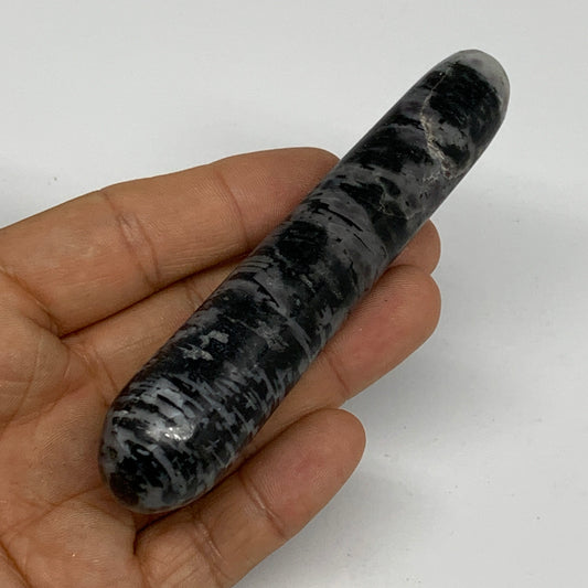 82.8g,4"x0.9" Indigo Gabro Merlinite Stick, Wand,Home Decor,Collectible,B18086