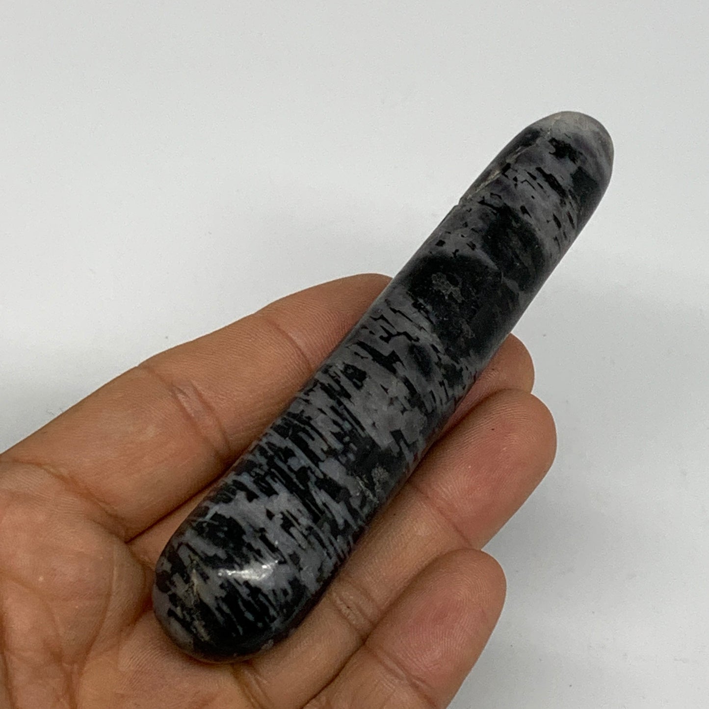 82.8g,4"x0.9" Indigo Gabro Merlinite Stick, Wand,Home Decor,Collectible,B18086