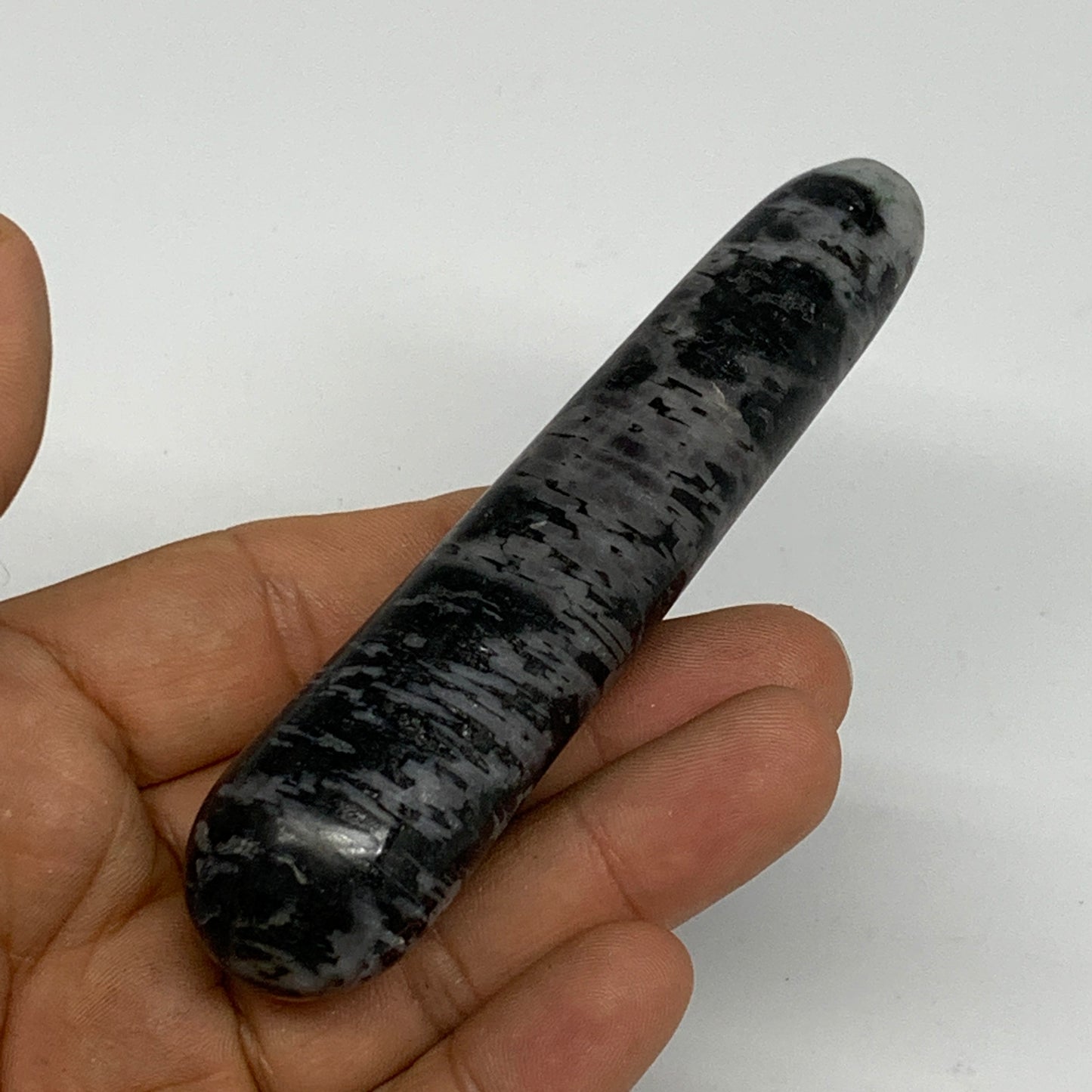 82.8g,4"x0.9" Indigo Gabro Merlinite Stick, Wand,Home Decor,Collectible,B18086