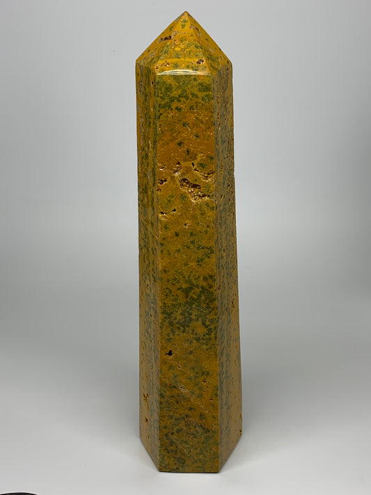 9.97 lbs,15.3" x 3.9" x 3.6" Marine Jasper Tower Point Crystal @Madagascar,B6274