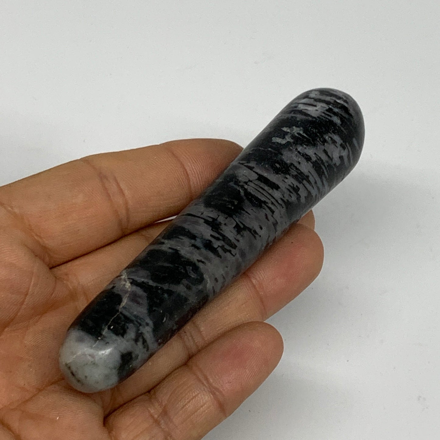 82.8g,4"x0.9" Indigo Gabro Merlinite Stick, Wand,Home Decor,Collectible,B18086