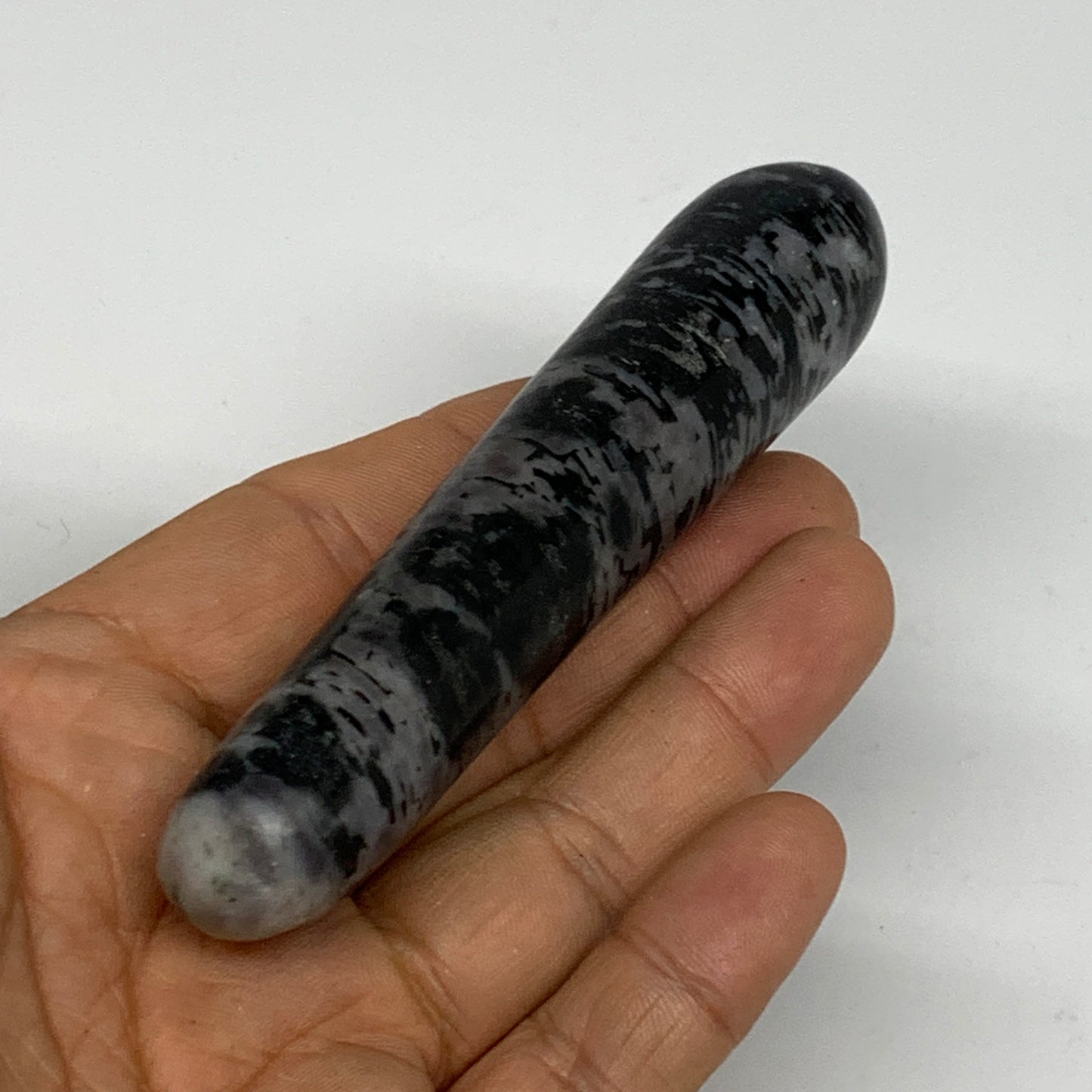 82.8g,4"x0.9" Indigo Gabro Merlinite Stick, Wand,Home Decor,Collectible,B18086