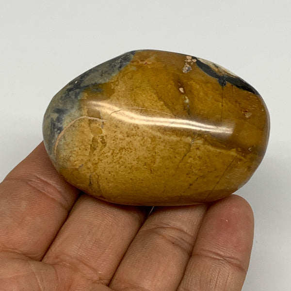 81.3g, 2.4"x1.6"x1", Yellow Ocean Jasper Palm-Stone @Madagascar, B18087