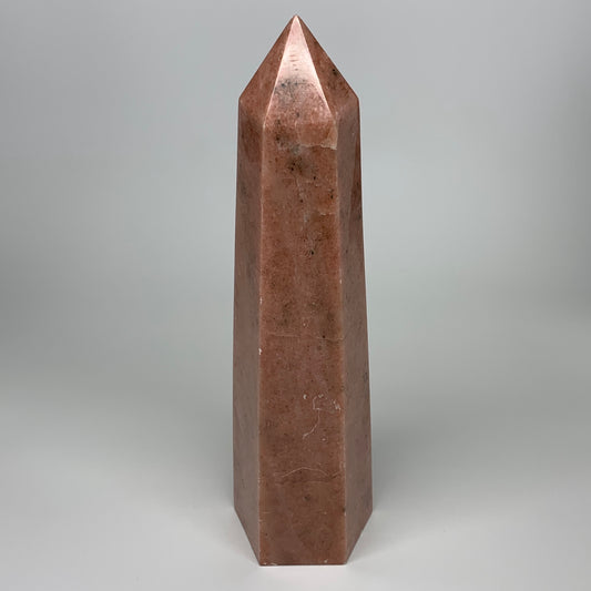 3538 Grams, 12.75" x 3.5" Pink Cipolin Tower Point Crystal @Madagascar,B6275