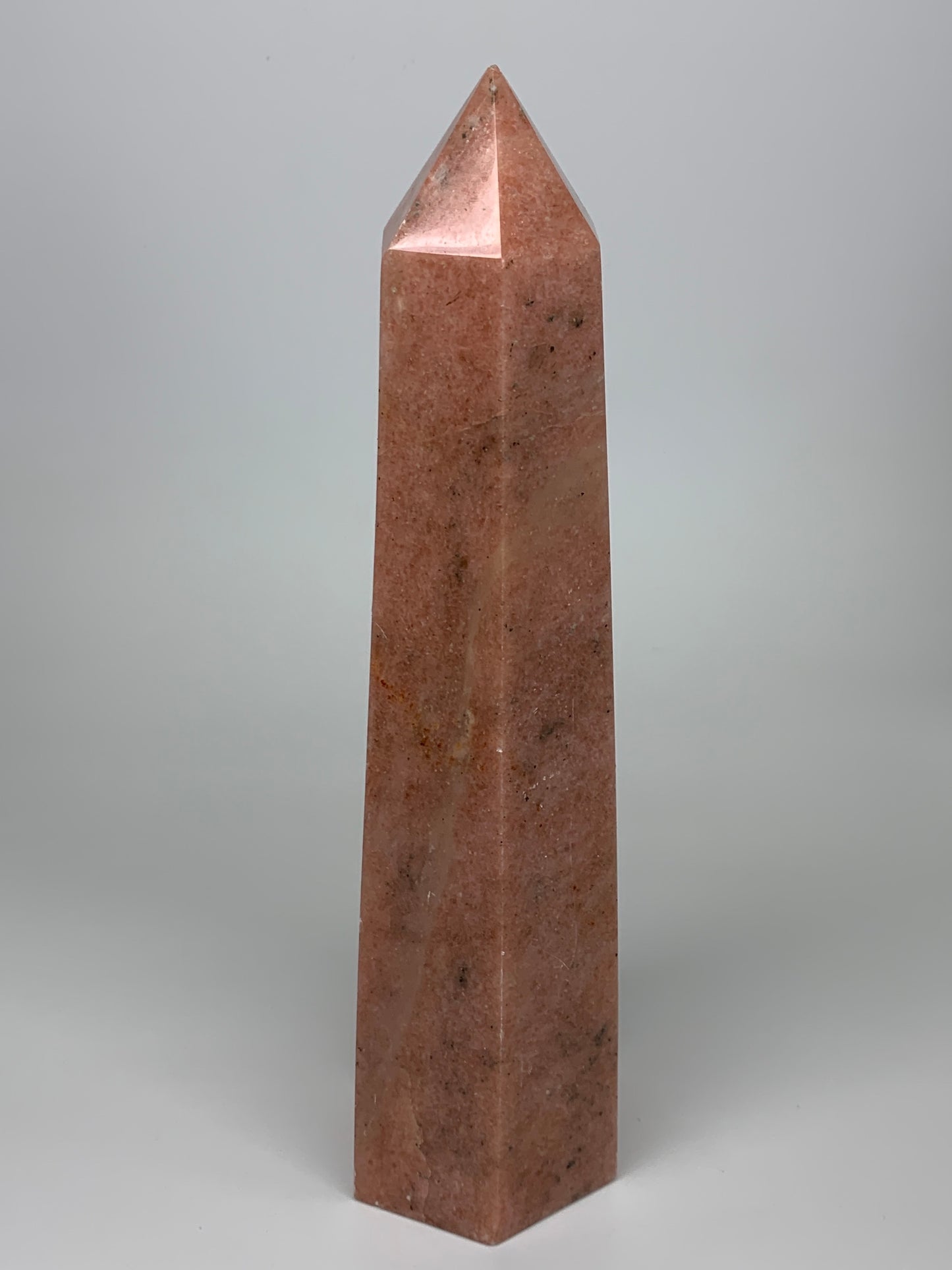 3538 Grams, 12.75" x 3.5" Pink Cipolin Tower Point Crystal @Madagascar,B6275