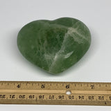 336.7g, 2.7" x 3.2" x 1.5" Fluorite Heart Healing Crystal @Madagascar, B17316