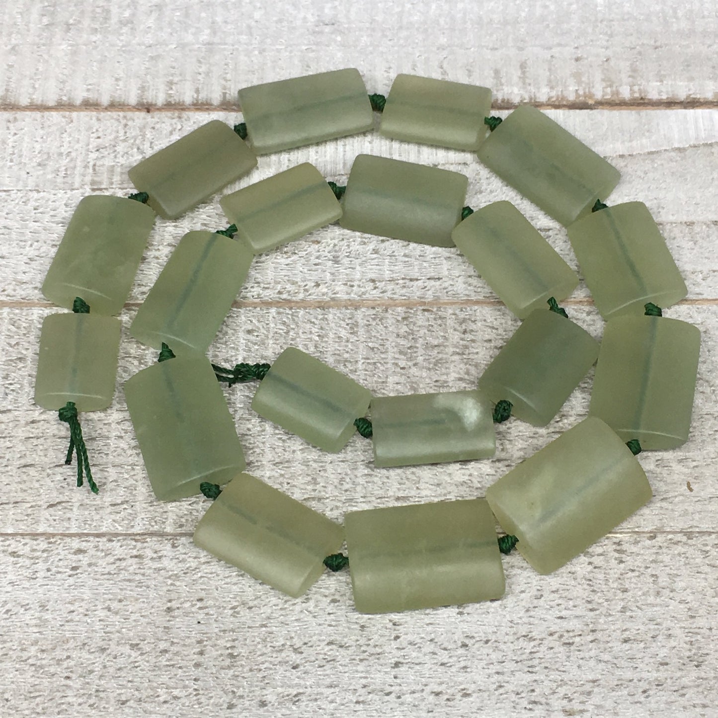 117.2g,20mm-28mm,19 Beads,Natural Serpentine Rectangle Beads Strand, 21", BN216