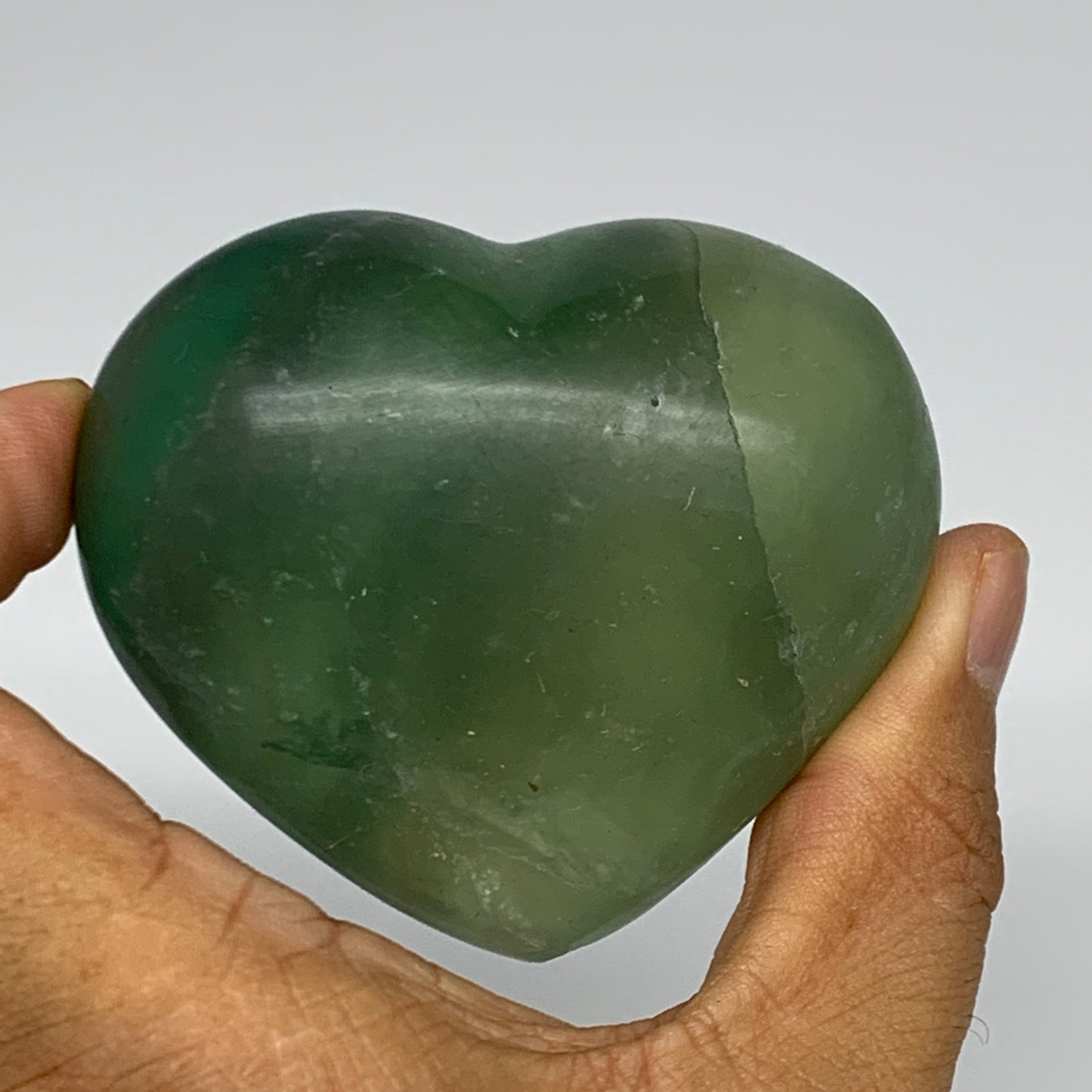 238.7g, 2.3" x 2.9" x 1.4" Fluorite Heart Healing Crystal @Madagascar, B17317